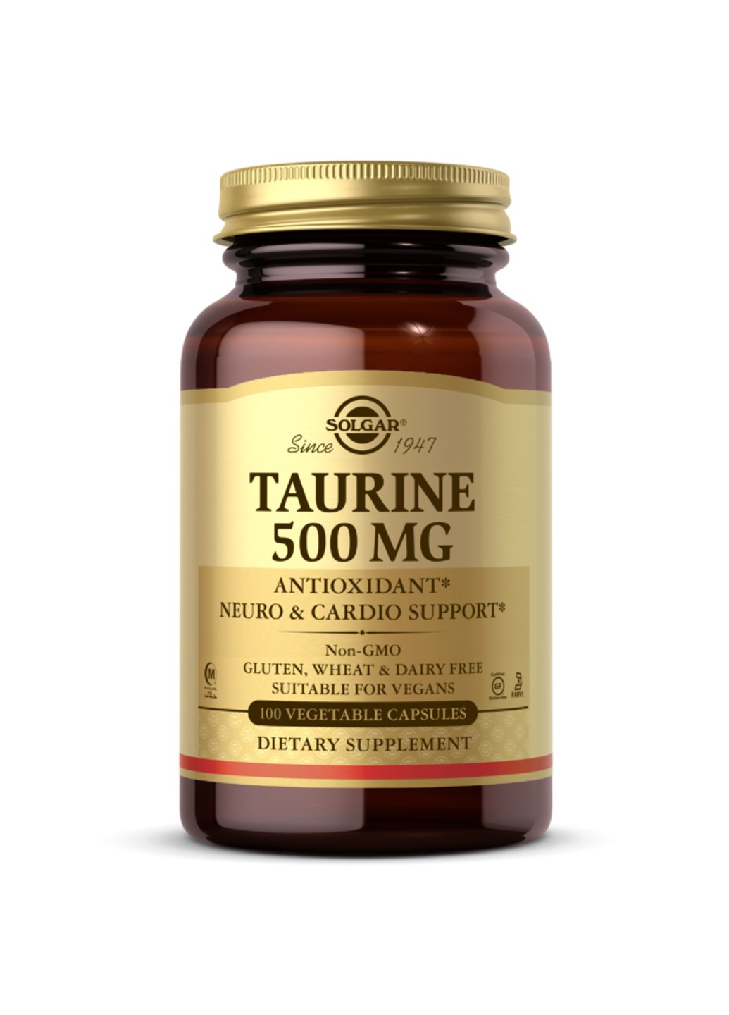 Таурин Taurine 500 mg (100 капсул) солгар Solgar (255409817)