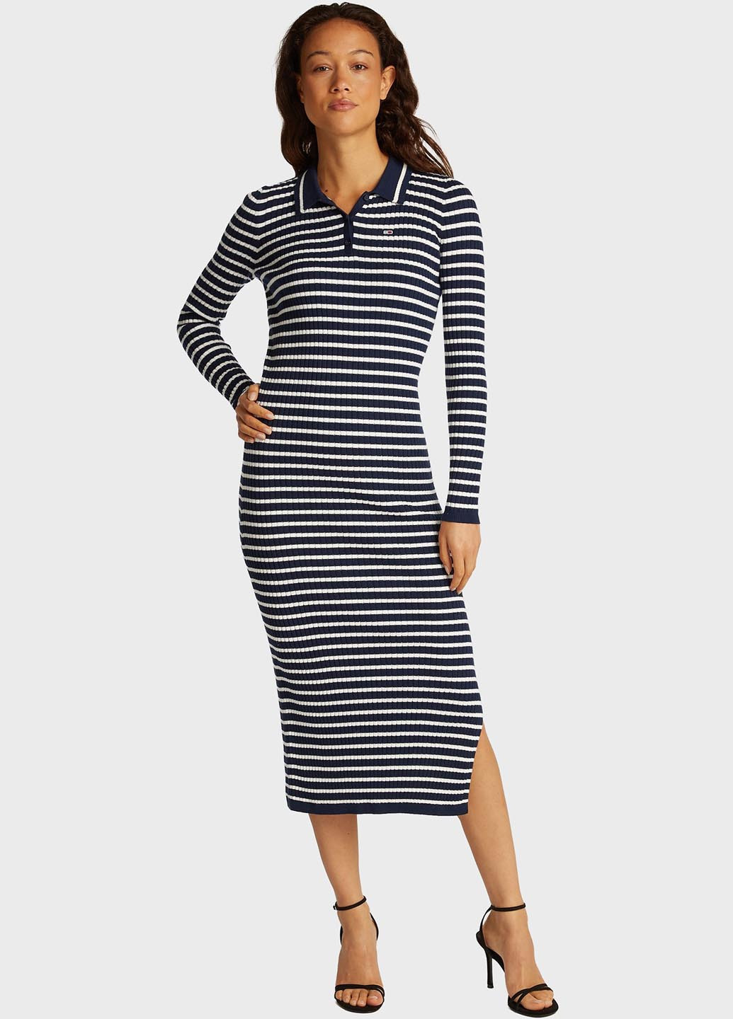 Комбинированное кэжуал платье поло Tommy Jeans в полоску