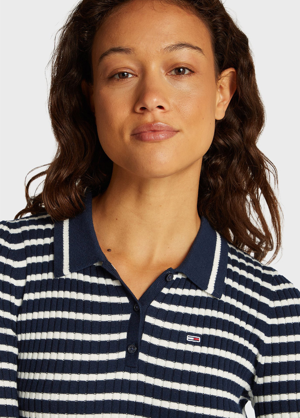 Комбинированное кэжуал платье поло Tommy Jeans в полоску