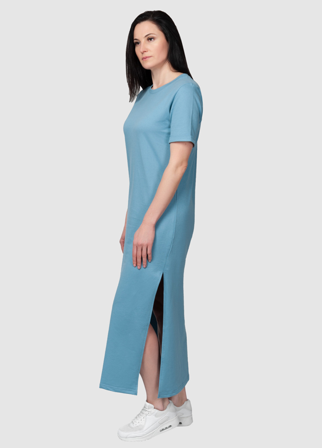 Голубое кэжуал платье платье-футболка Arber Woman однотонное