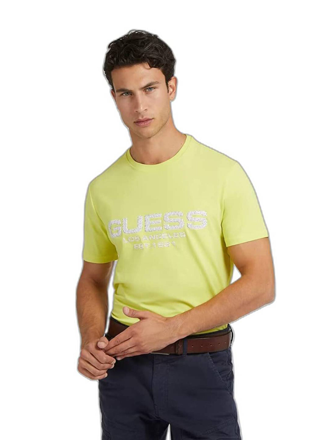 Светло-желтая футболка Guess