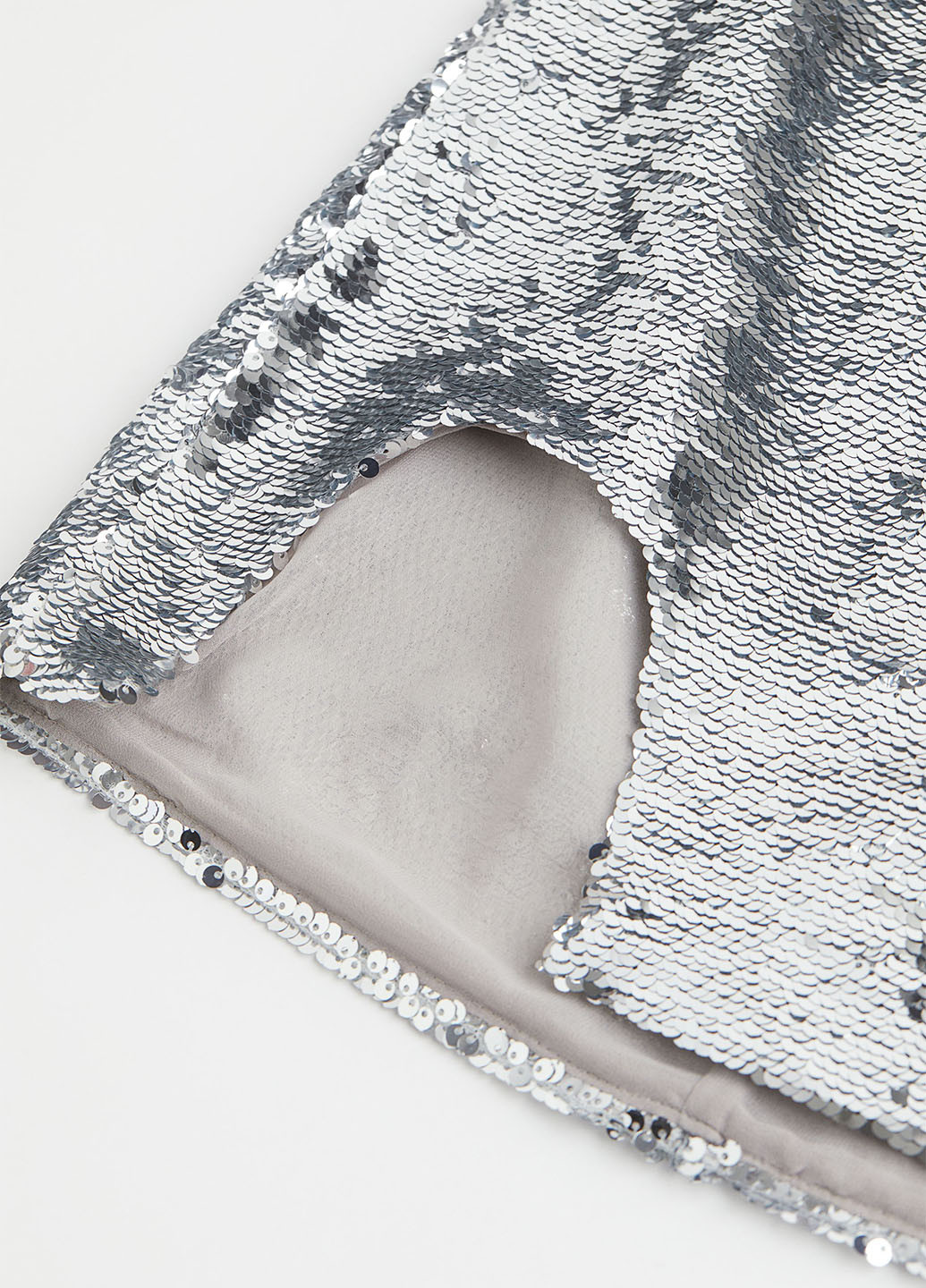 Серебряная коктейльный, кэжуал однотонная юбка H&M