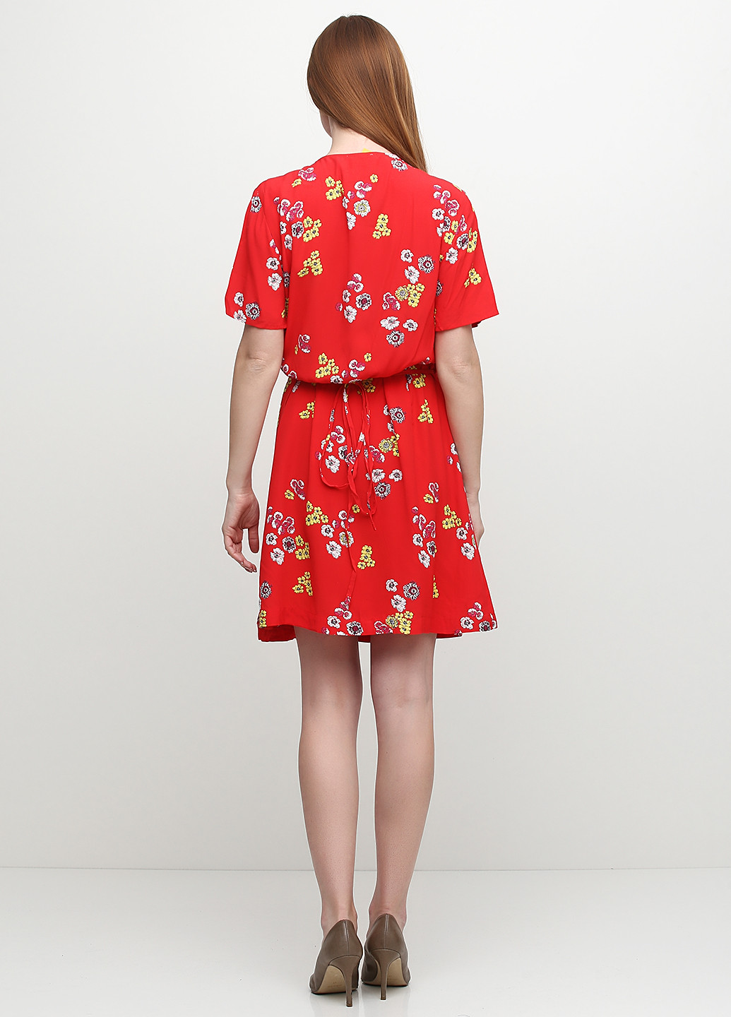 Красное кэжуал платье Jeanne Damas с цветочным принтом