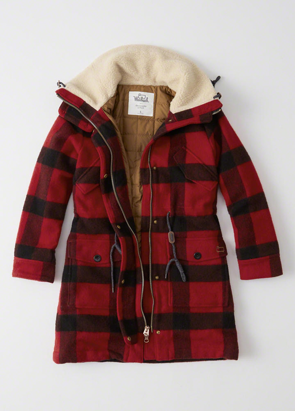 Красная зимняя куртка Abercrombie & Fitch