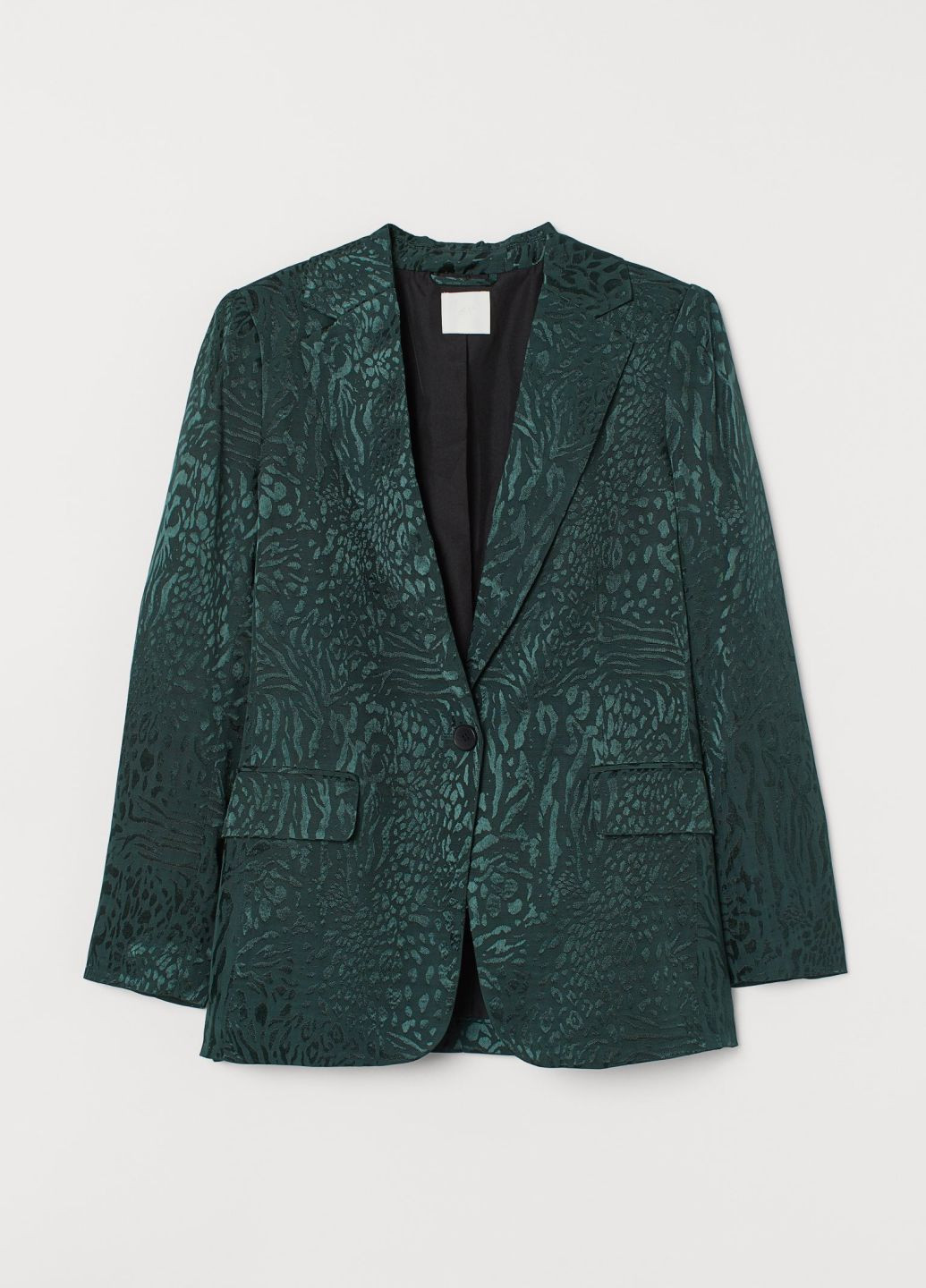 Зеленый женский пиджак H&M однотонный - демисезонный