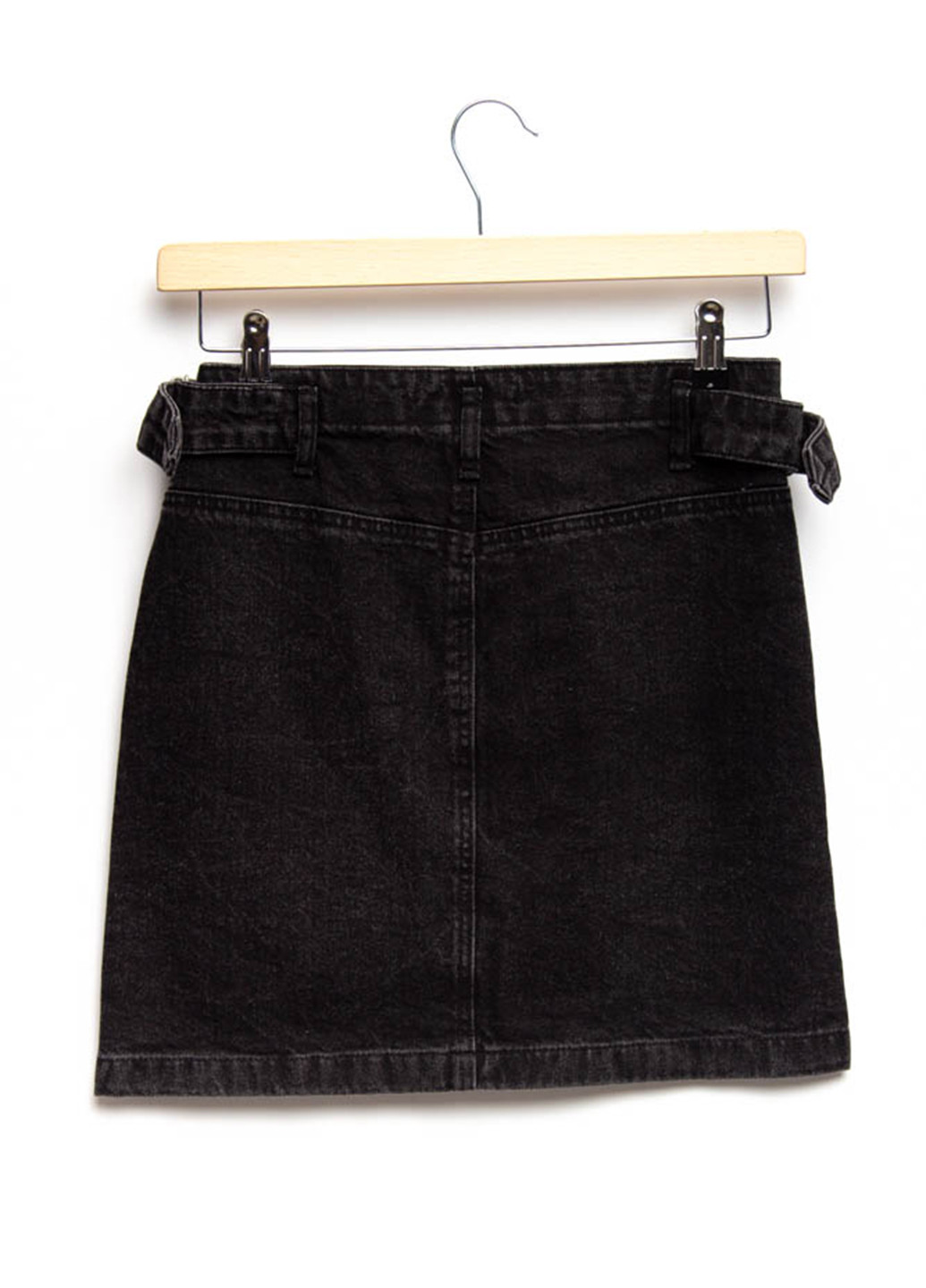 Темно-серая джинсовая однотонная юбка Levure