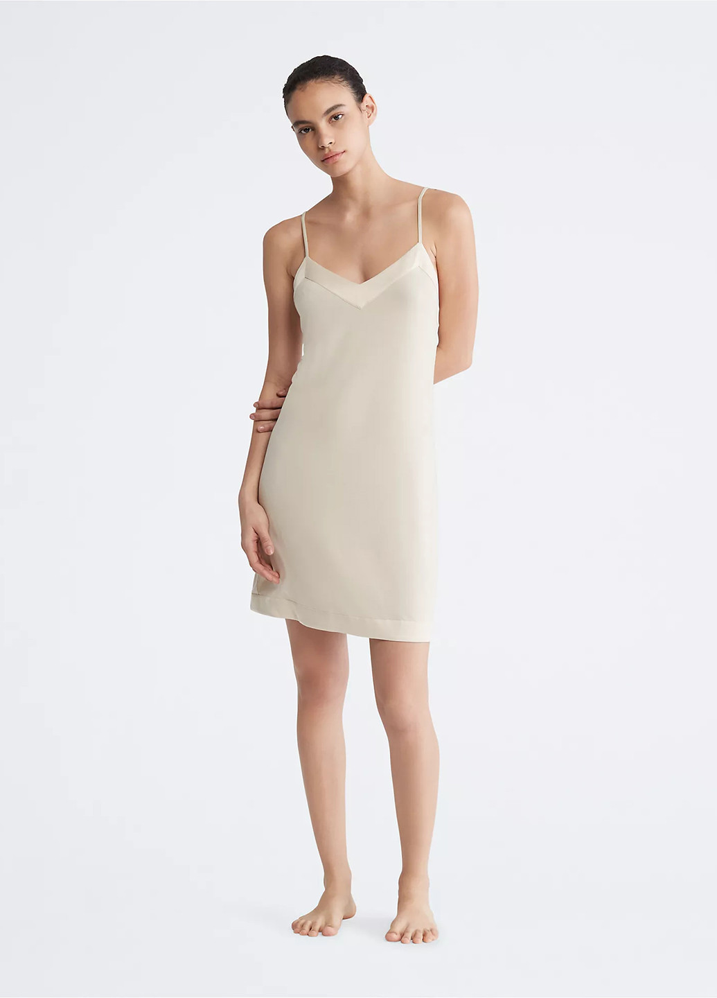 Світло-бежева домашній сукня Calvin Klein однотонна