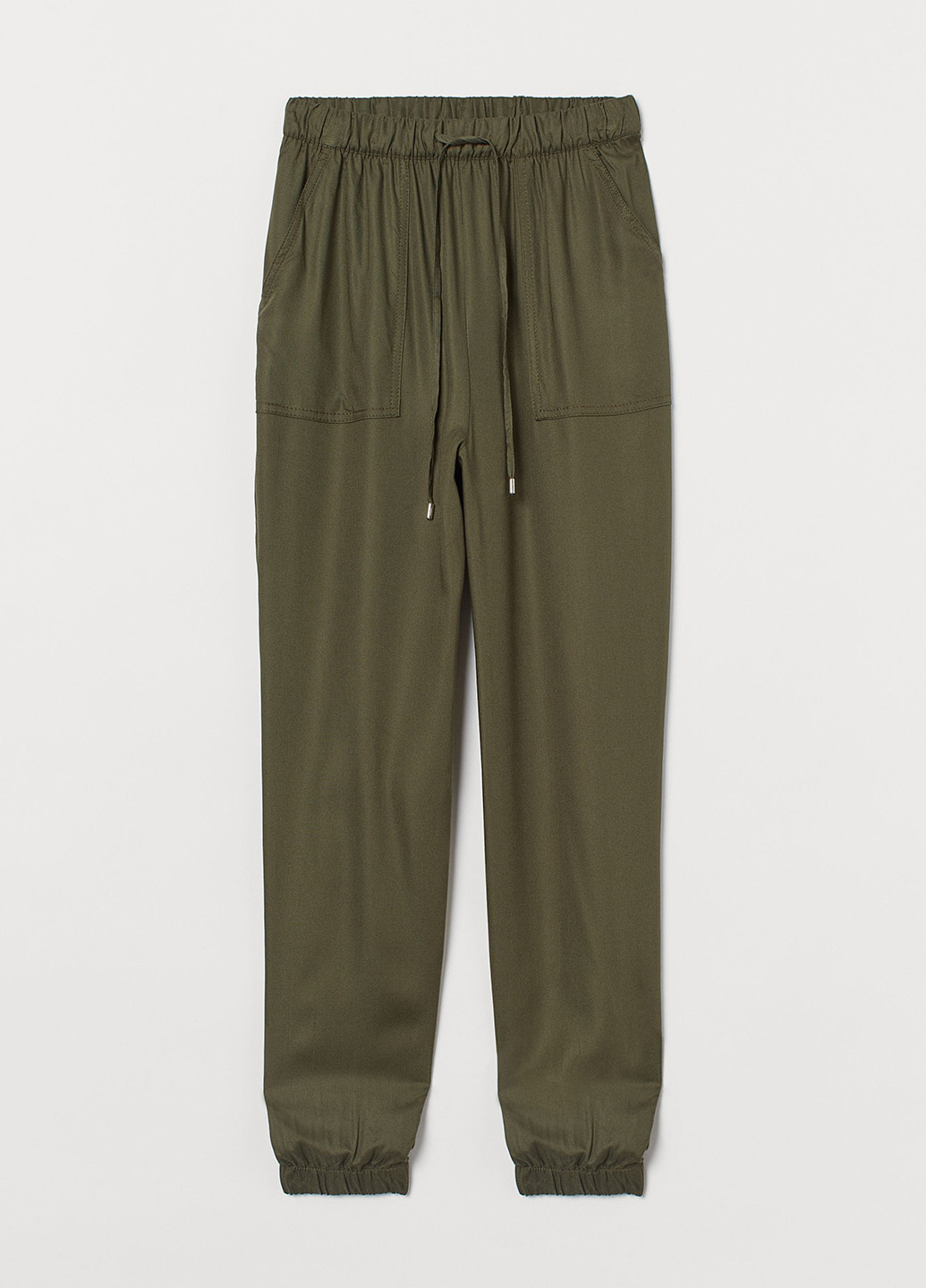 Хаки кэжуал летние джоггеры, укороченные брюки H&M