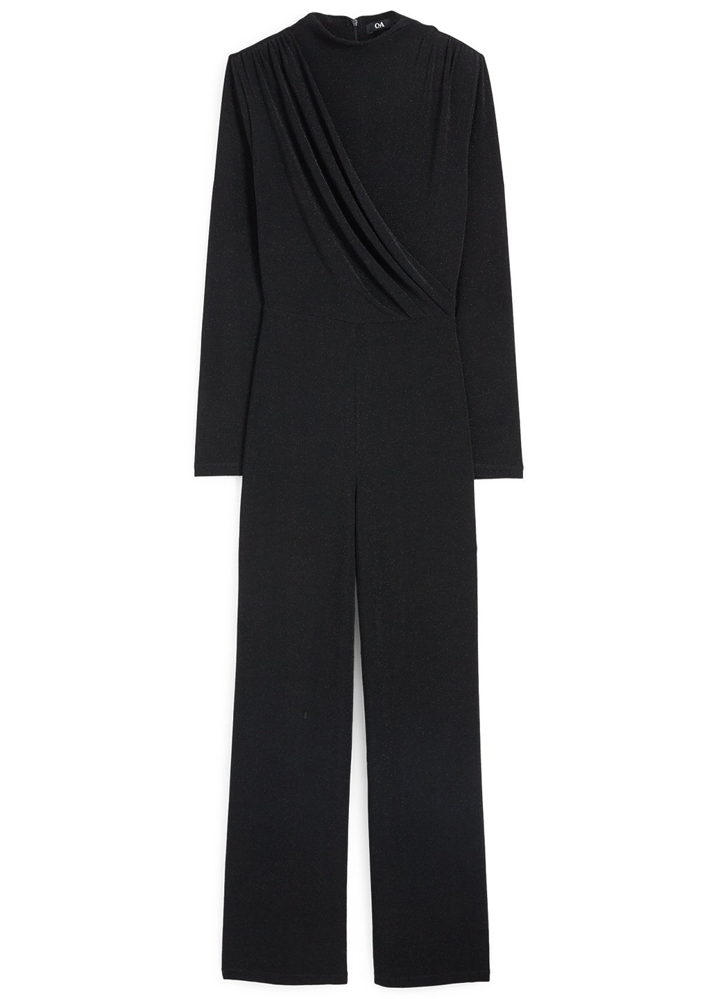 Комбінезон C&A комбінезон-брюки однотонний чорний вечірній, кежуал поліамід