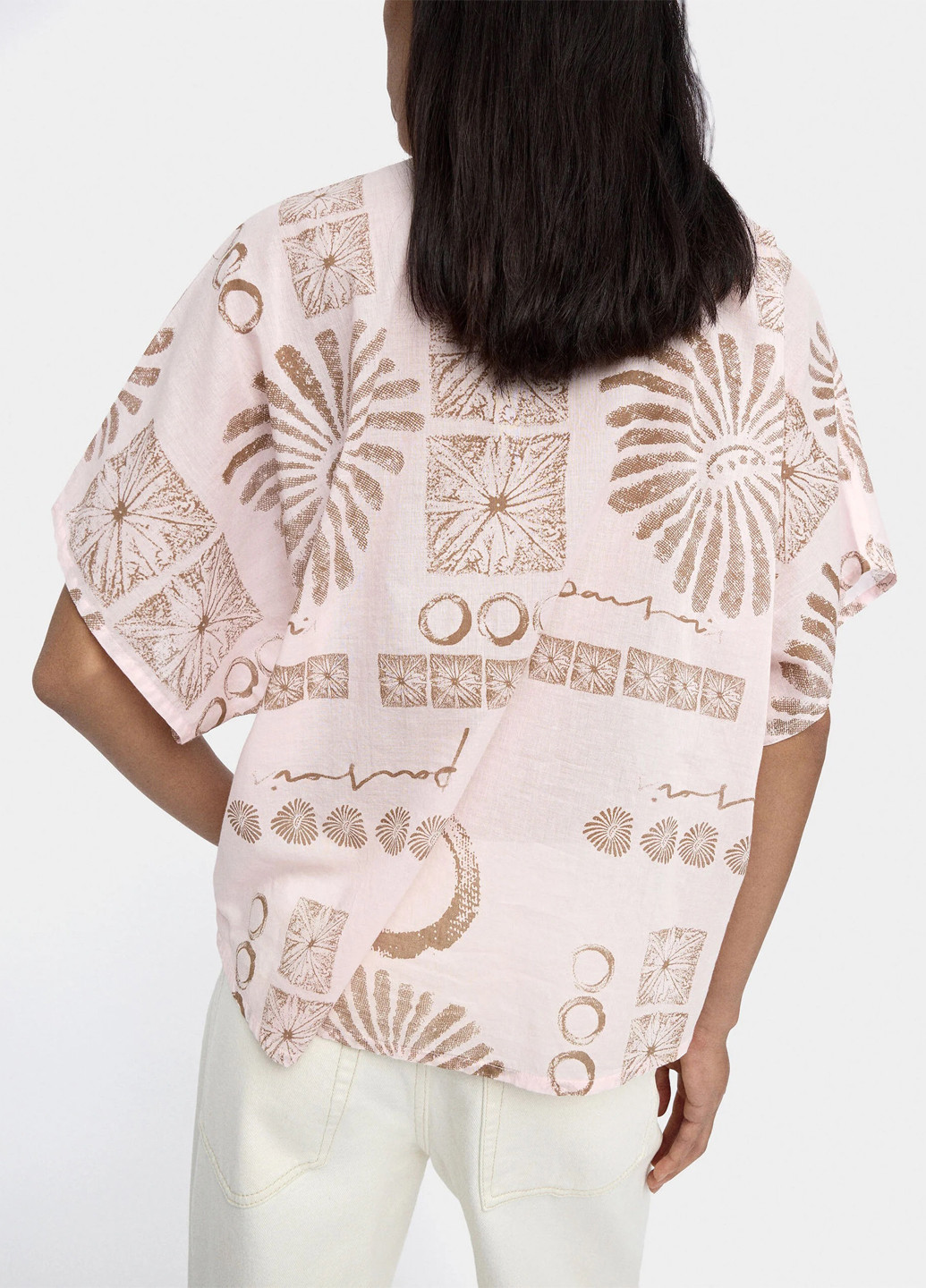 Персиковая кэжуал рубашка с абстрактным узором Parfois