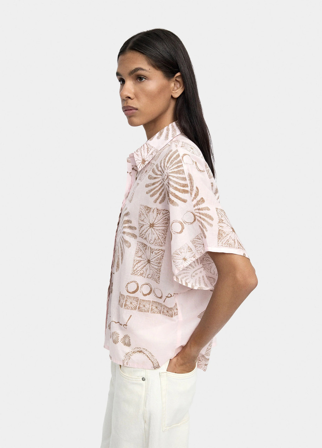 Персиковая кэжуал рубашка с абстрактным узором Parfois