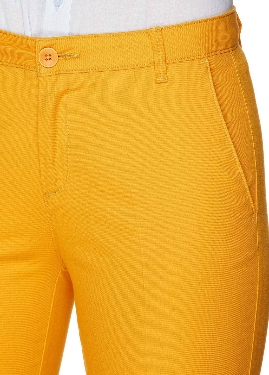 Желтые кэжуал демисезонные прямые брюки United Colors of Benetton