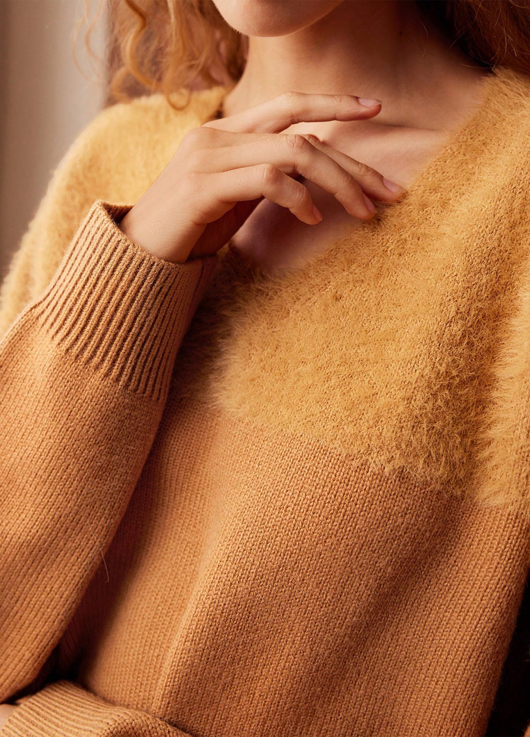 Светло-коричневый зимний пуловер пуловер SHEIN