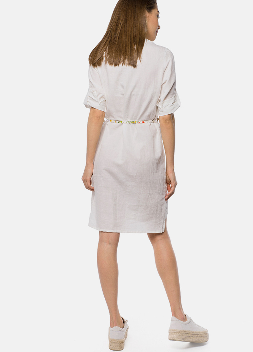 Белое кэжуал платье короткое MR 520 однотонное