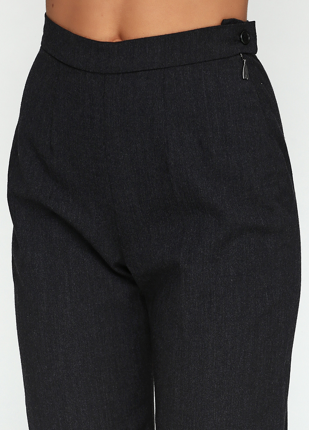 Темно-серые кэжуал демисезонные прямые брюки Max Mara