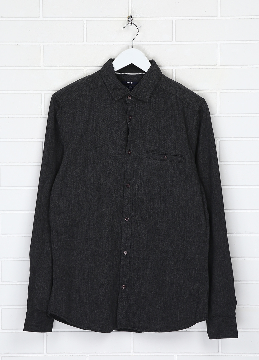 Темно-серая кэжуал рубашка с абстрактным узором Kiabi