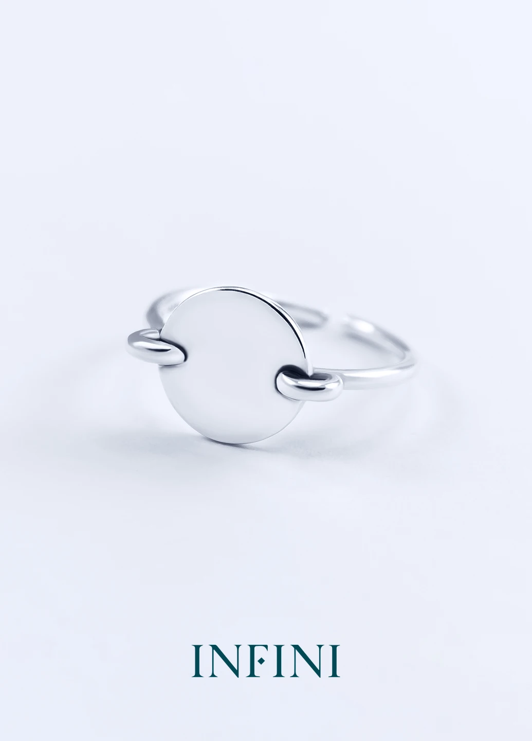Каблучка срібна Infini с монеткой (223348388)