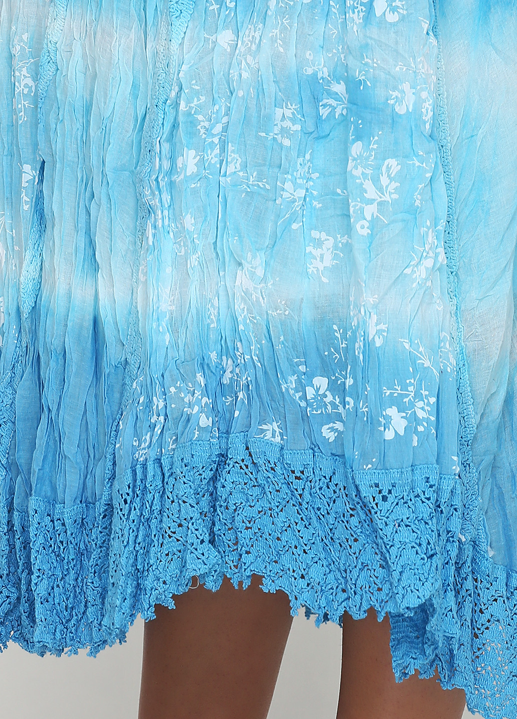 Голубая кэжуал в полоску юбка Xiaoji а-силуэта (трапеция)