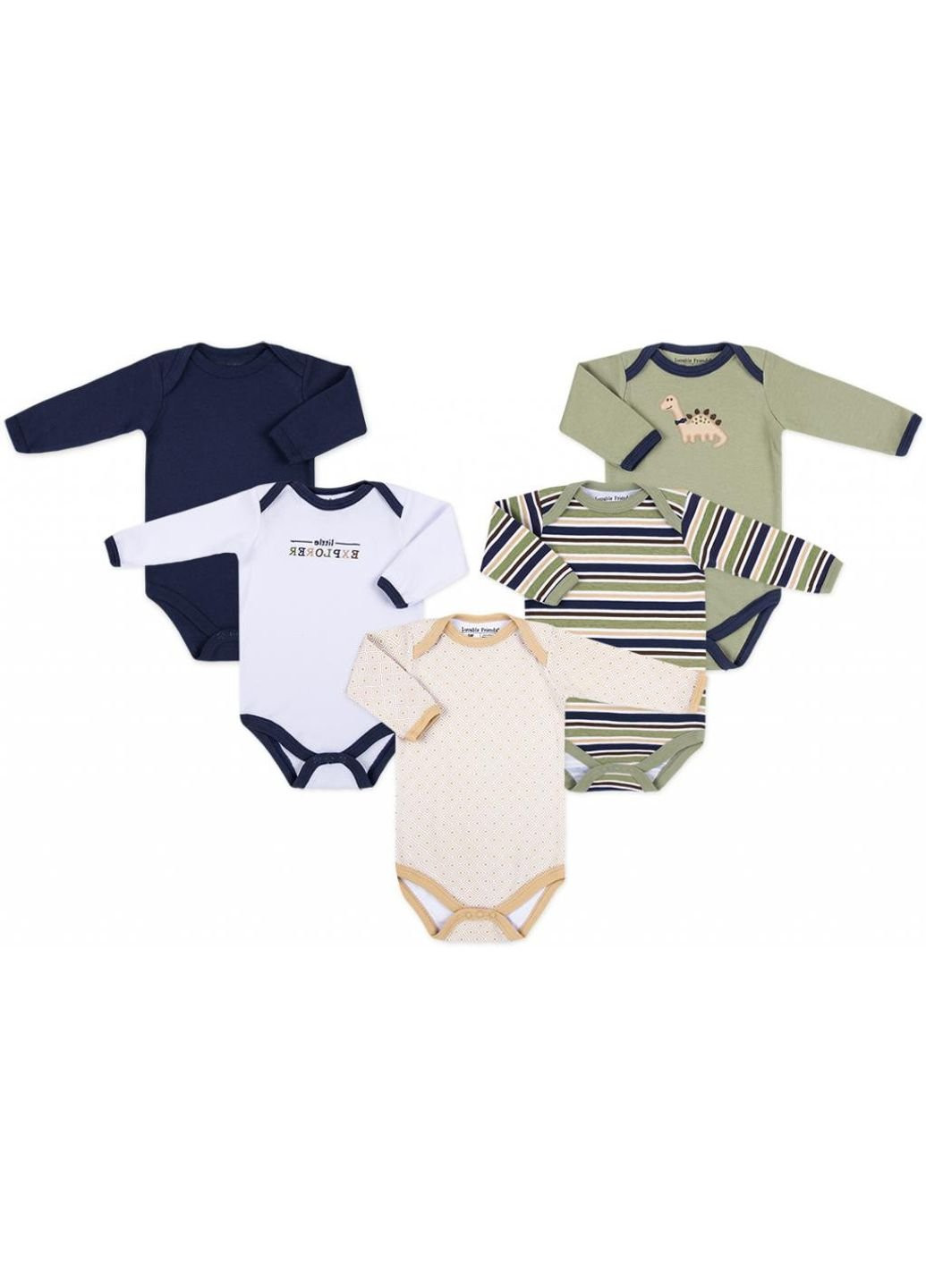Боди 5 шт с длинными рукавами для мальчиков (38055.0-3) Luvable Friends (251310990)