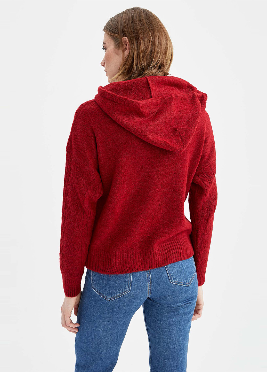 Темно-красный демисезонный свитер DeFacto