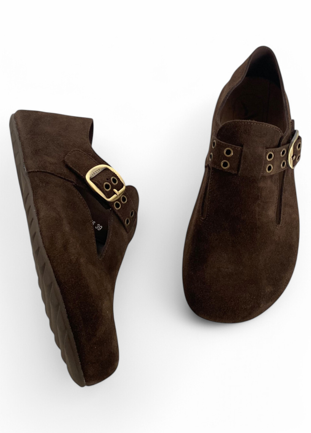 ALLSY Туфлі коричневий з натуральна замша, китай — демісезон (329348875)