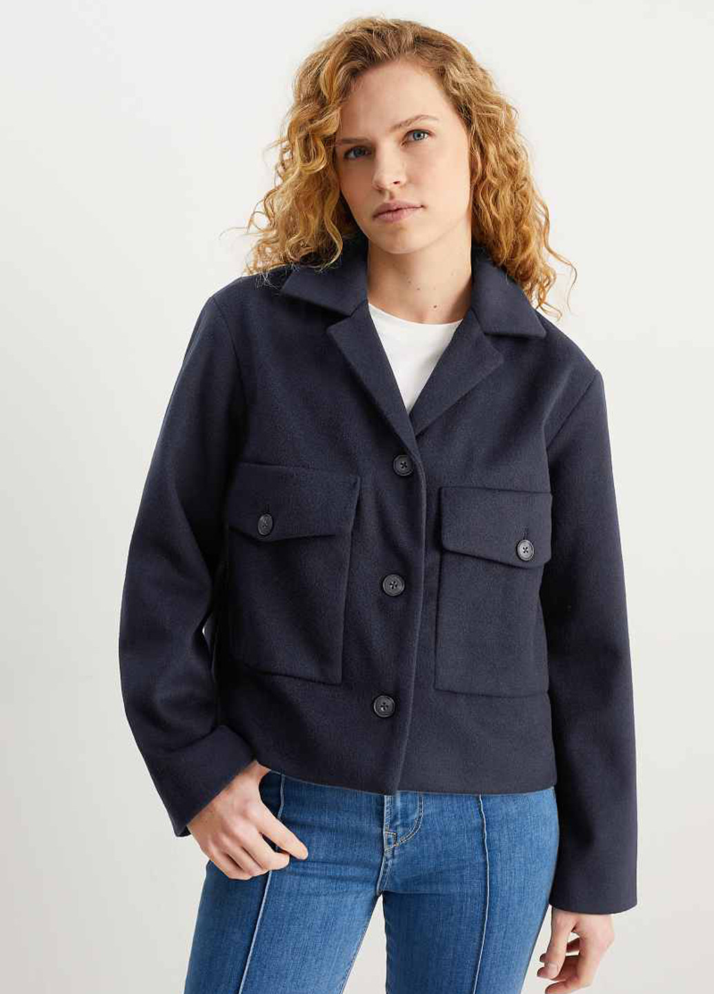 Темно-синя демісезонна куртка C&A