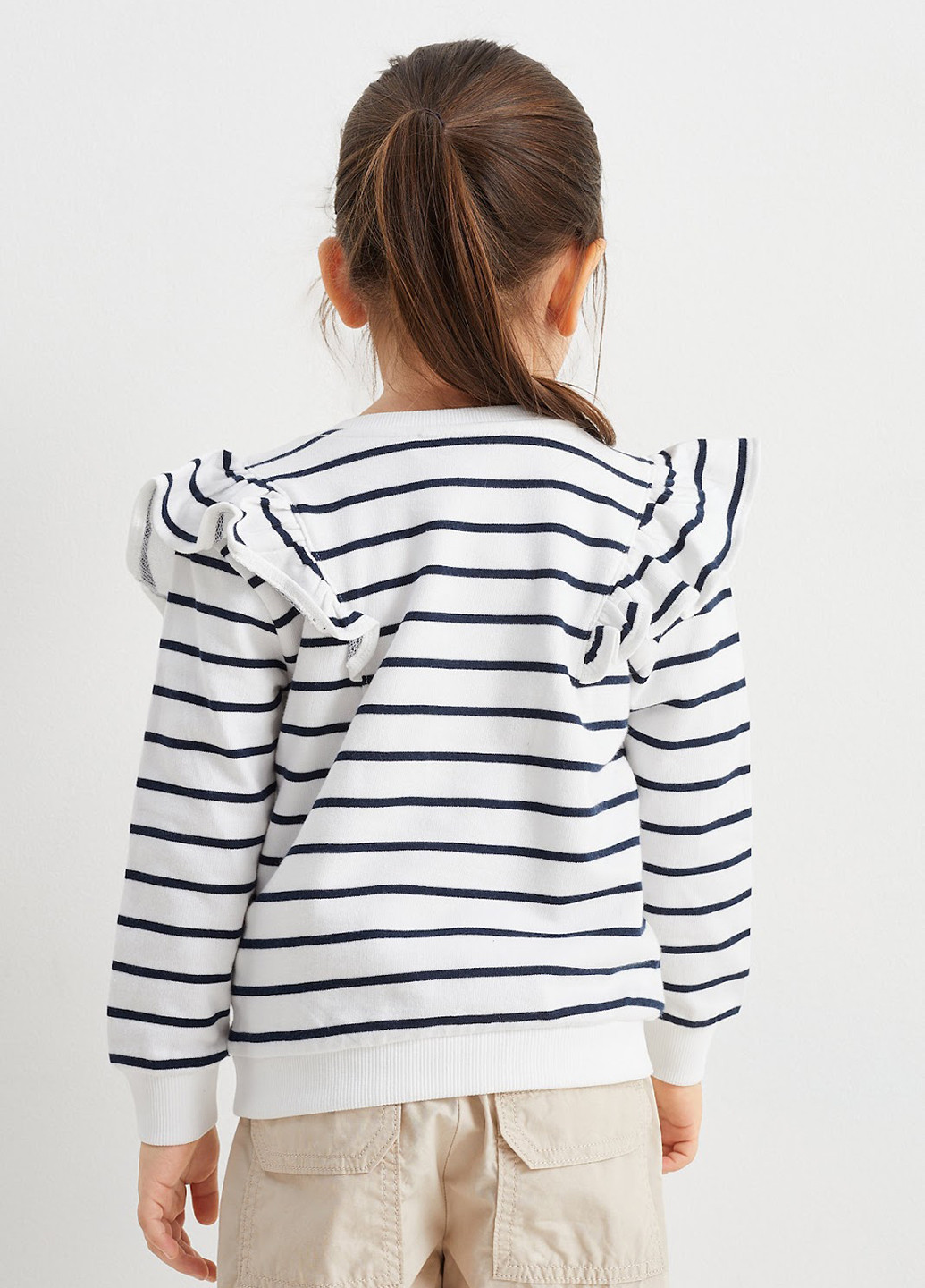 C&A свитшот полоска белый кэжуал хлопок