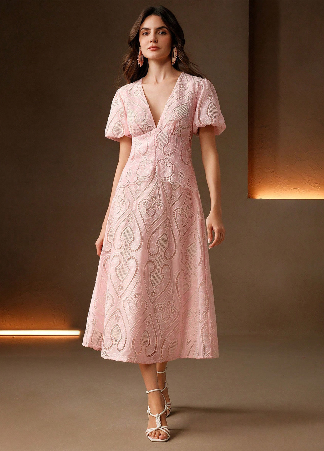 Розовое коктейльное, вечернее платье SHEIN однотонное