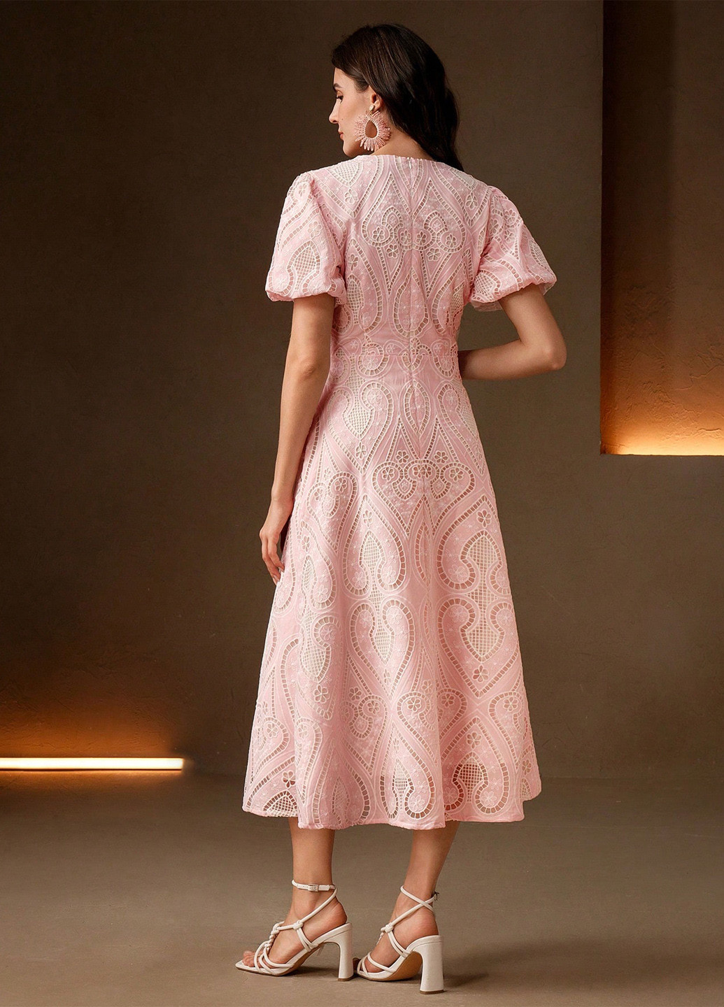 Розовое коктейльное, вечернее платье SHEIN однотонное