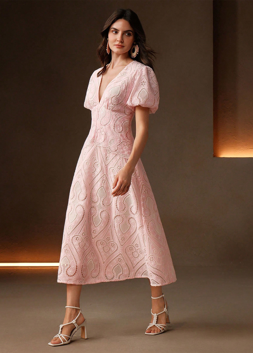 Розовое коктейльное, вечернее платье SHEIN однотонное