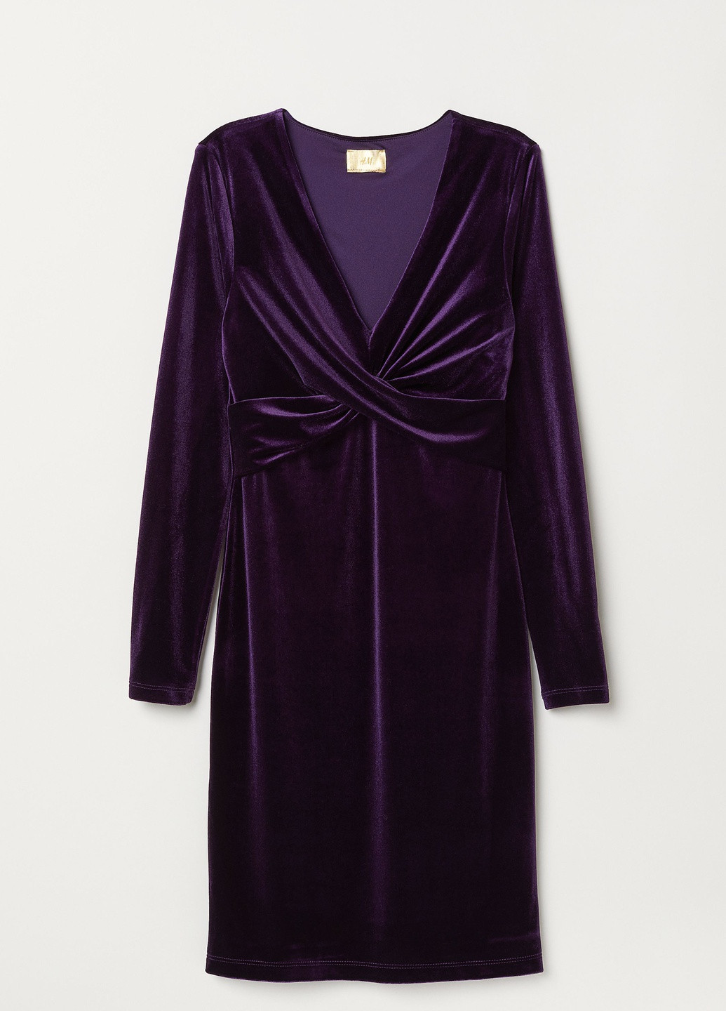 Фіолетова кежуал сукня велюр H&M однотонна