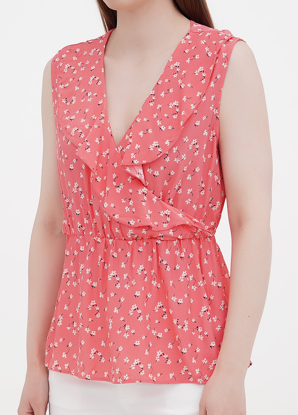 Розовая летняя блуза на запах Orsay
