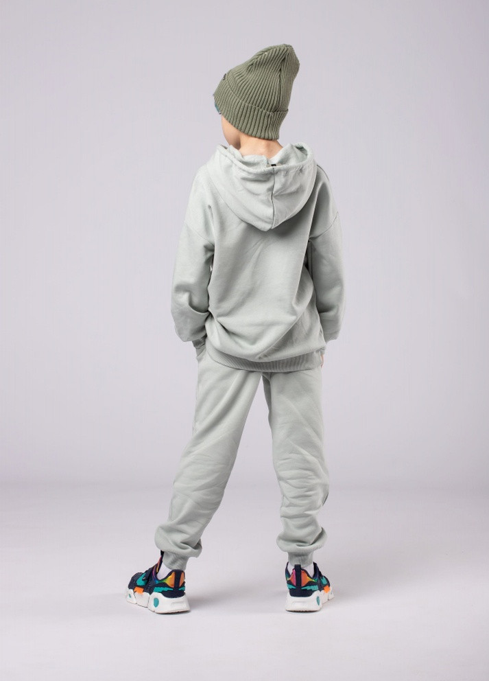Мятный демисезонный детский спортивный костюм с начосом брючный Toontoy