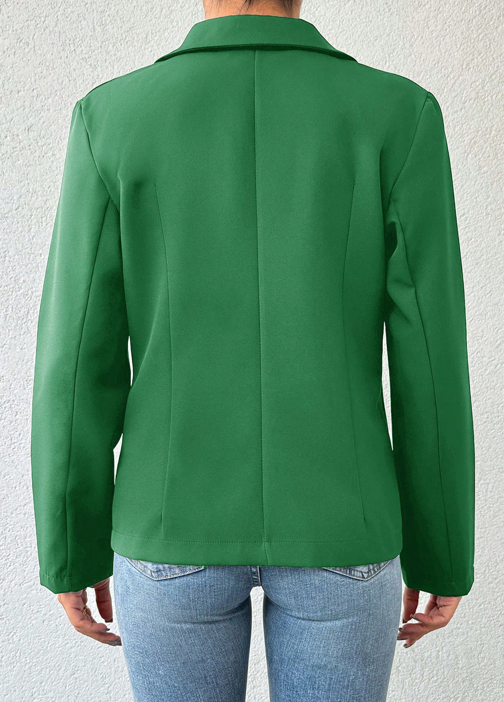 Зеленый женский жакет SHEIN однотонный - демисезонный