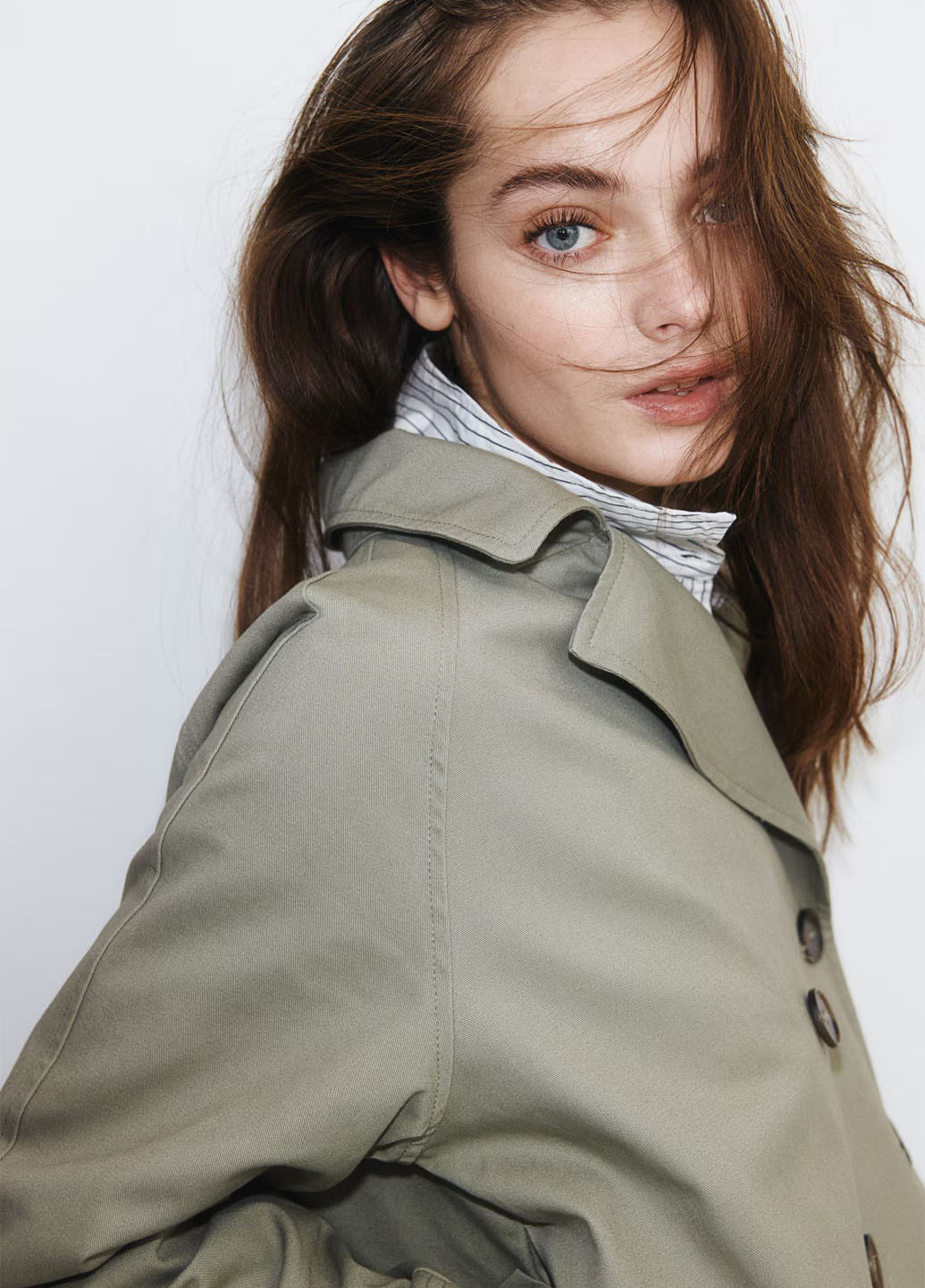 Плащ H&M на пуговицах лето (362050190)