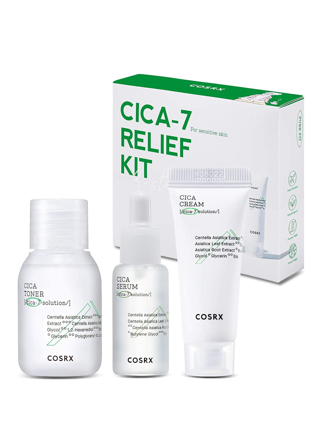 Набор для ухода за чувствительной кожей Cica-7 Relief Trial Kit, 3 шт COSRX (228680792)