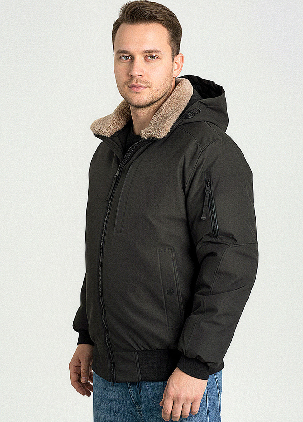 Оливковая (хаки) зимняя куртка Sun's House