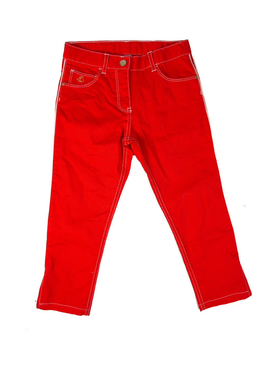 Красные демисезонные джинсы Petit Bateau