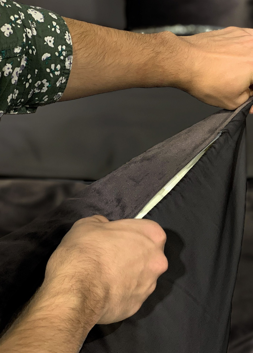 Комплект постільної білизни сатин-велюр Allure чорний (двоспальний) PAGOTI (256519375)