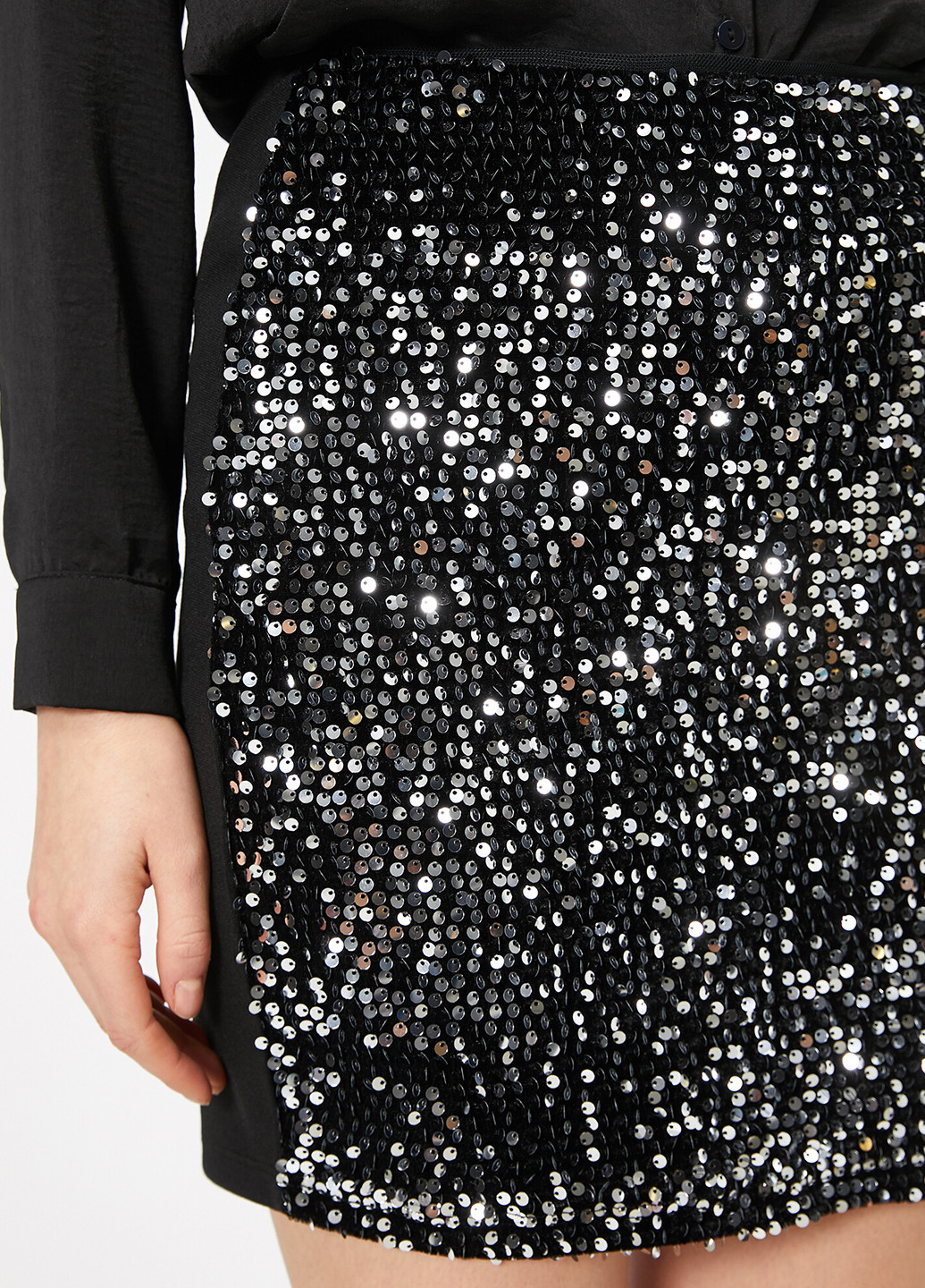 Черная кэжуал однотонная юбка KOTON