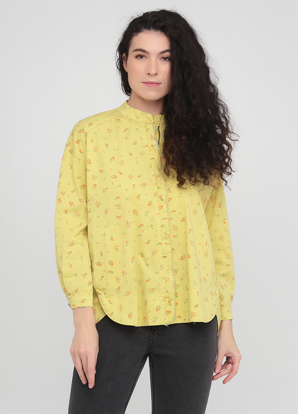 Желтая кэжуал рубашка с цветами Wiya