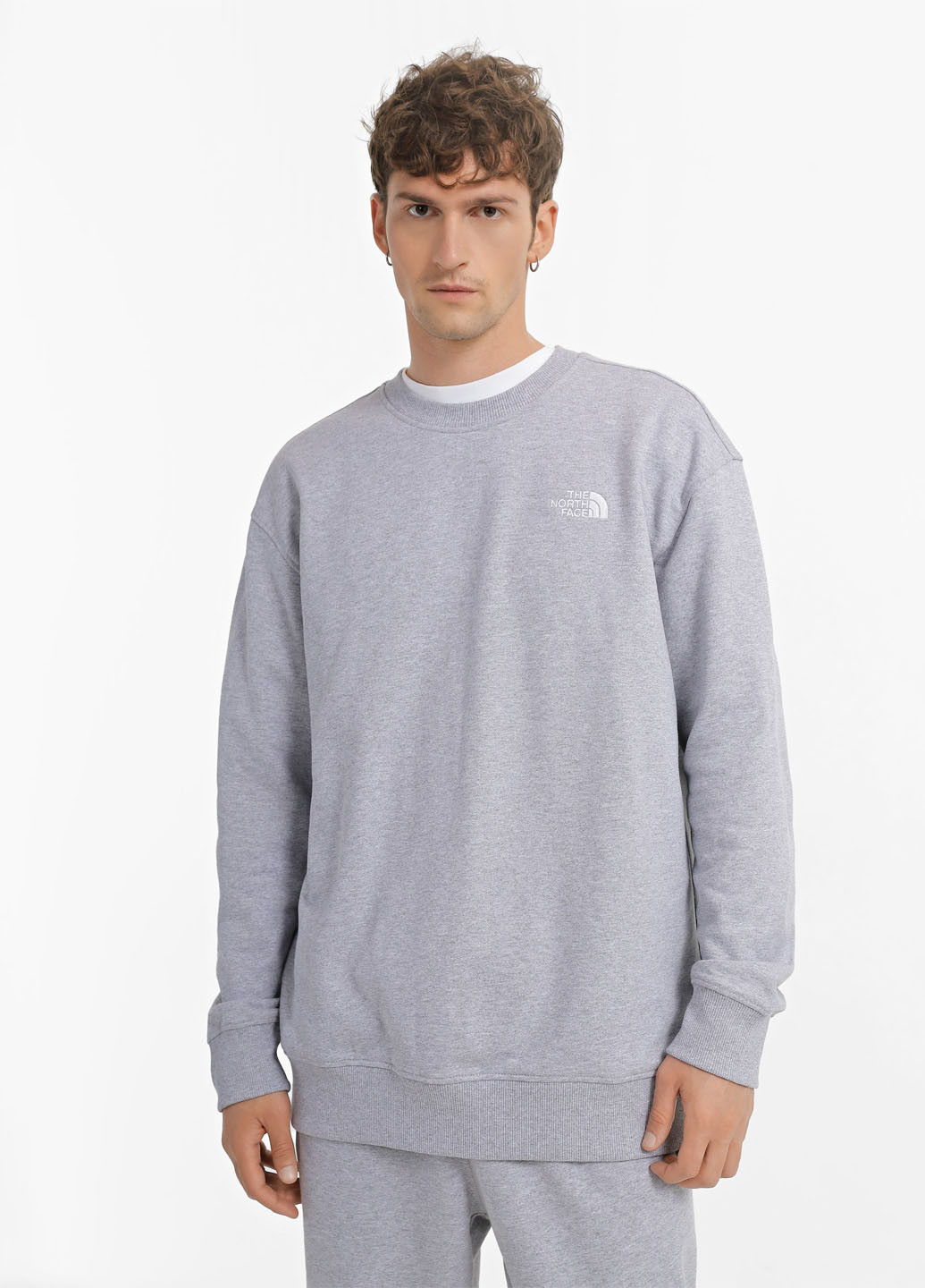 Сірий світшот The North Face меланж вишивка (327234789)