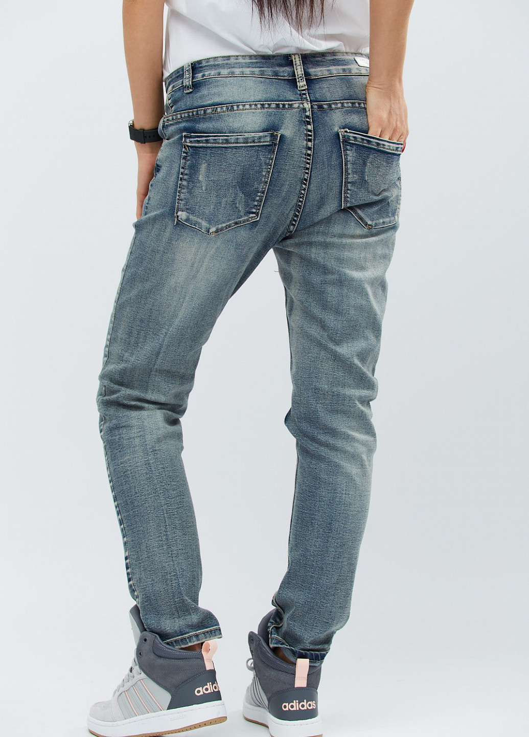 Джинси Super Skinny скінні однотонні сіро-сині джинсові