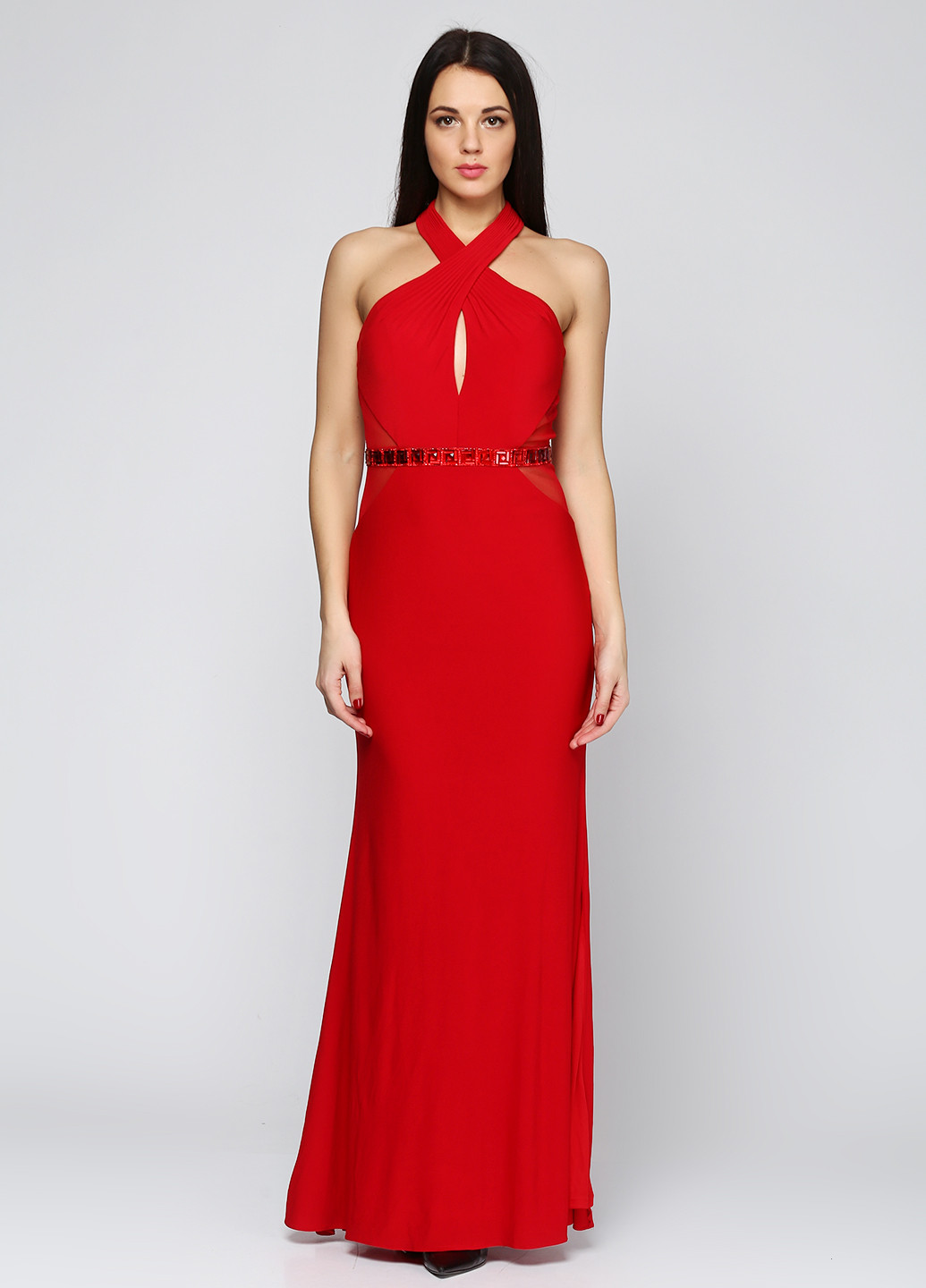 Красное вечернее платье Maskara однотонное