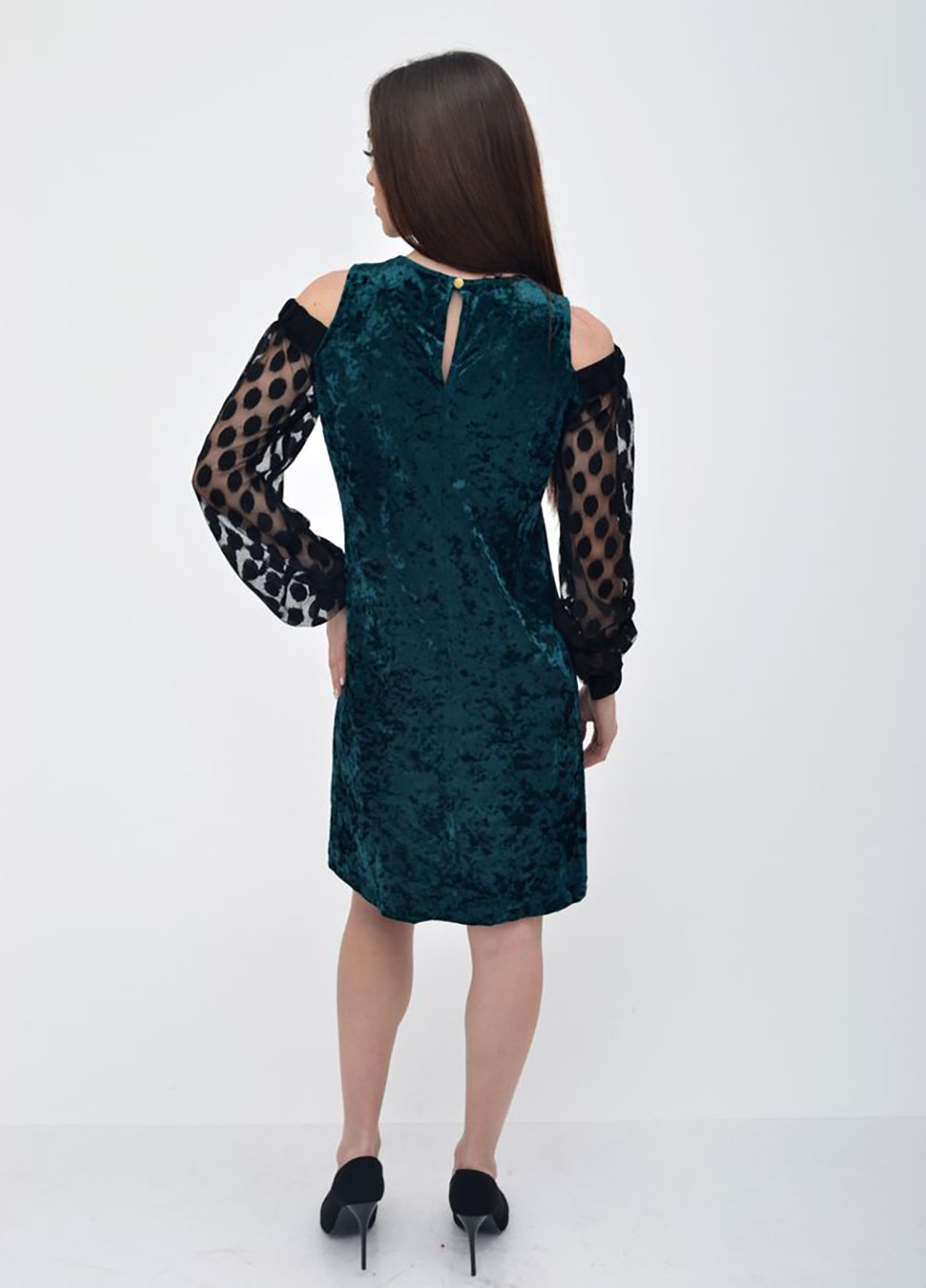 Темно-бирюзовое коктейльное платье футляр Kamomile однотонное