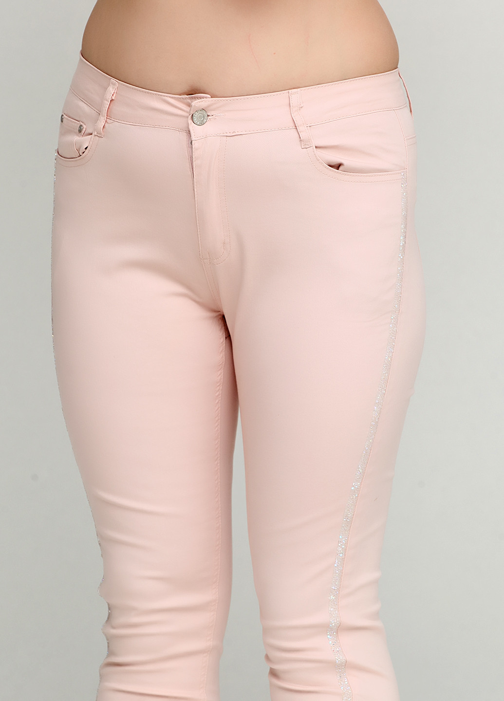 Светло-розовые кэжуал демисезонные брюки Luizacco