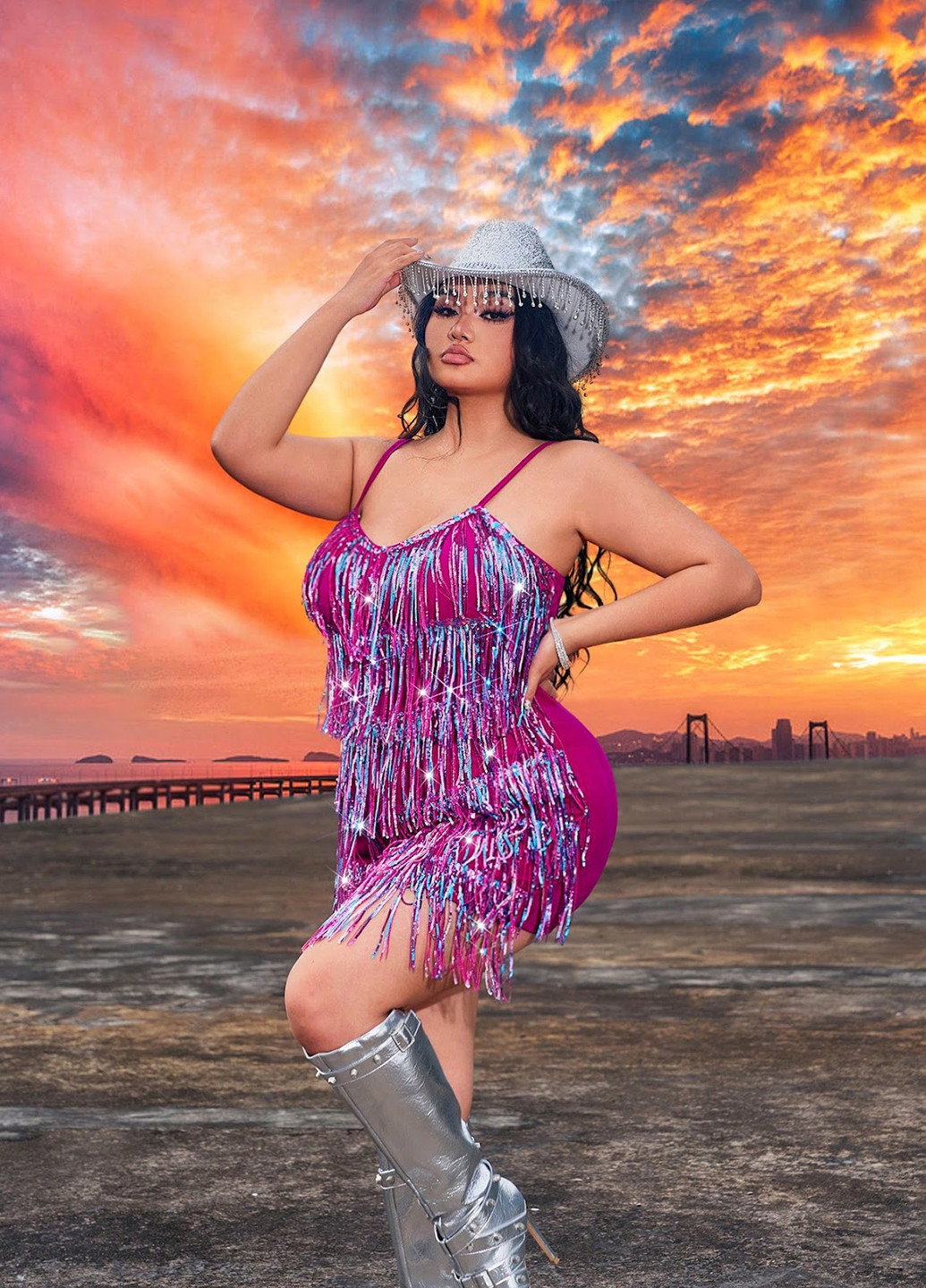 Фуксиновое (цвета Фуксия) коктейльное, праздничный платье с открытой спиной SHEIN однотонное