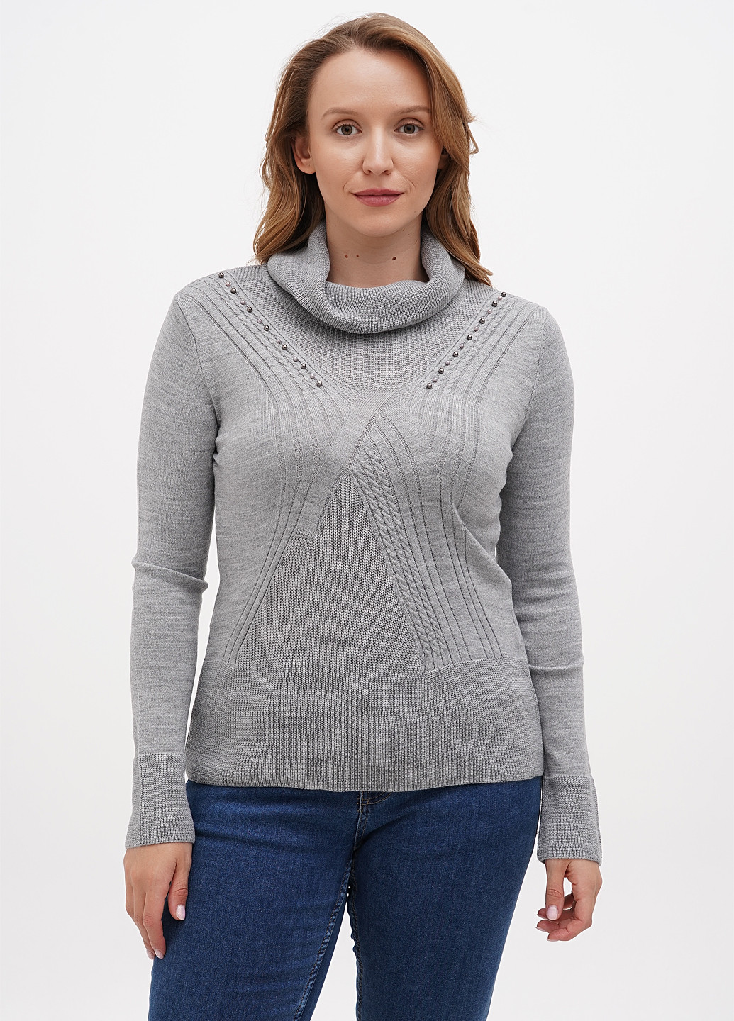 Сірий демісезонний светр Sassofono