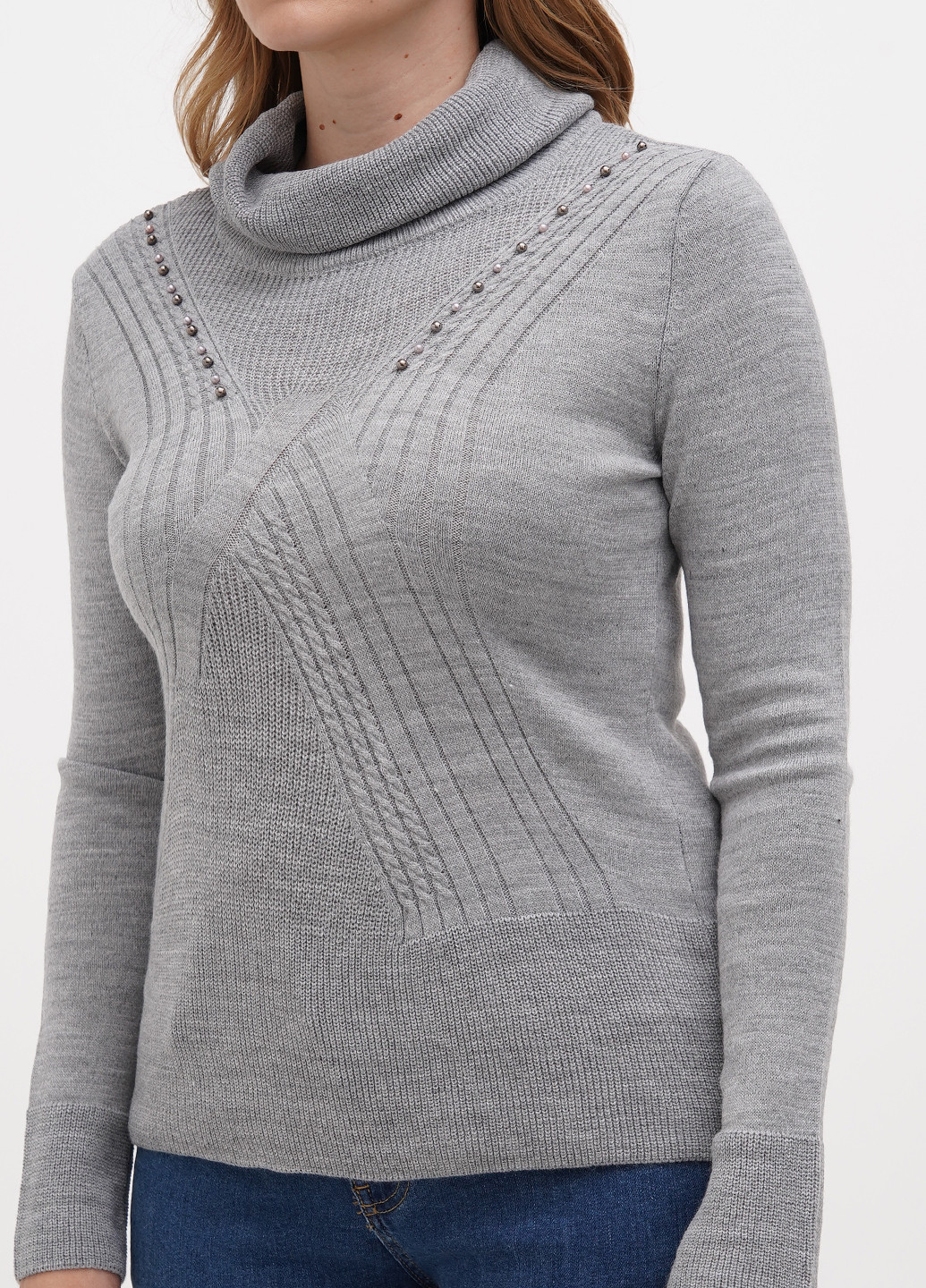 Сірий демісезонний светр Sassofono