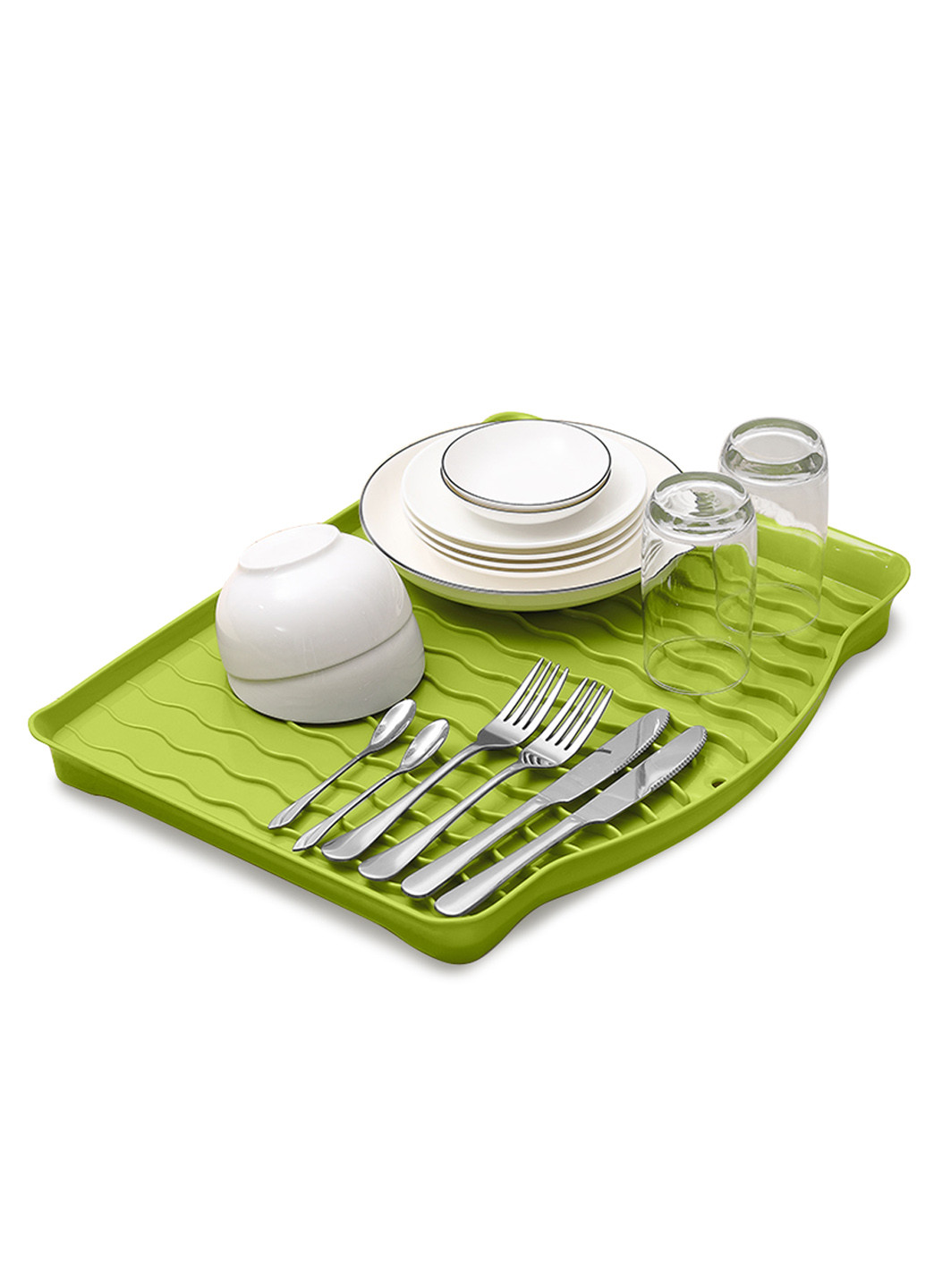 Сушарка для посуду 45,5х35,8х3,5см MVM однотонний зелений
